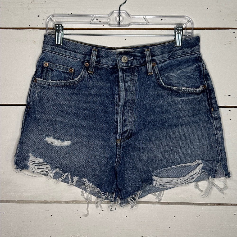 AGOLDE Dee Short Vintage High Rise Organic Cotton Denim Jean Shorts - Picture 1 of 16